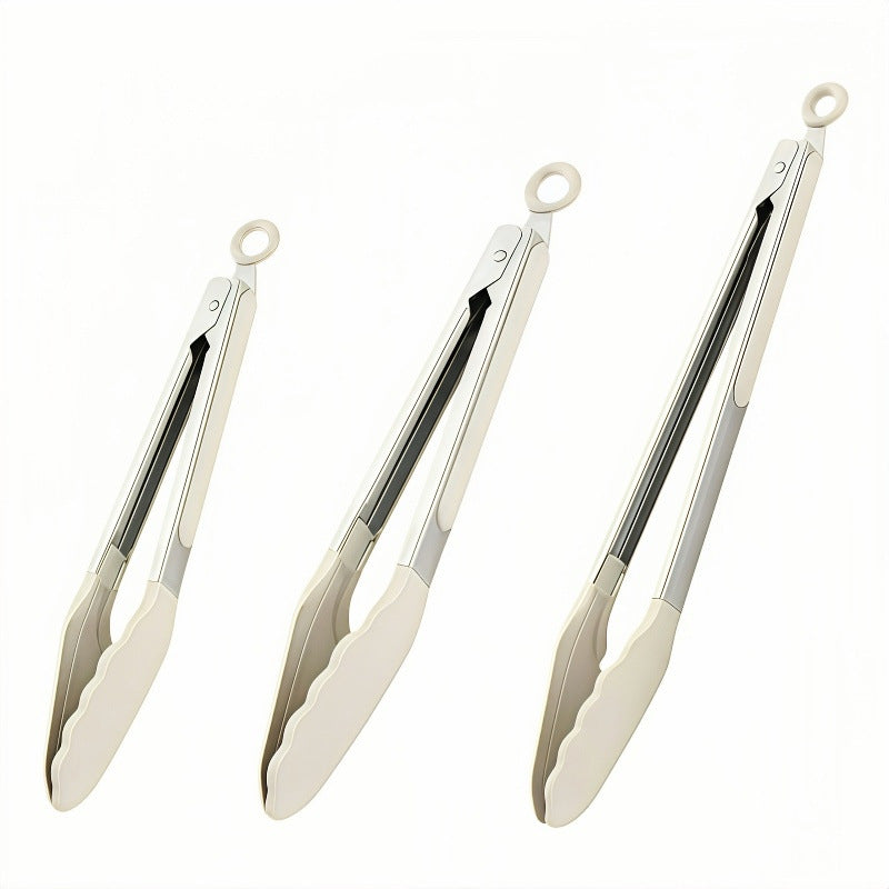Cross-Border Silicone Clips, High Temperature Resistant Kitchen Anti-Scalding Barbecue Barbecue Clips, Food Clips, Household Stainless Steel Steak Clips