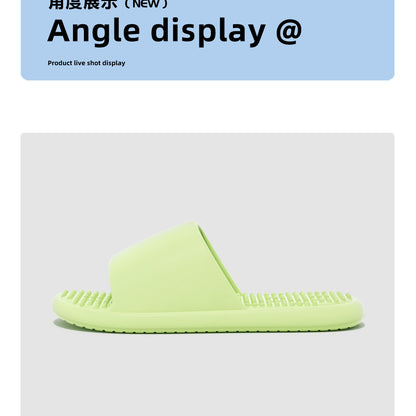 New Summer Home Bathroom Hollow Anti-Slip Men's Slippers That Feel Like Stepping on Shit, Convenient and Breathable Soft-Soled Women's Slippers for Outdoor Wear