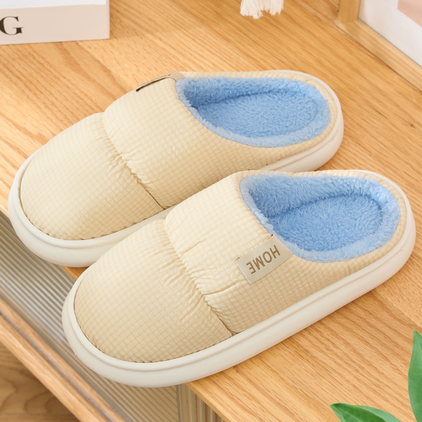 Waterproof Cotton Slippers for Men, Home Use, Autumn and Winter 2026 New Model, Indoor Home Warm Thick-Soled Warm Cotton Slippers for Men