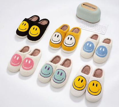 New Cross-Border Winter Smiling Face Cotton Slippers for Children Wholesale Home Couple Indoor Warm Slippers Winter Women