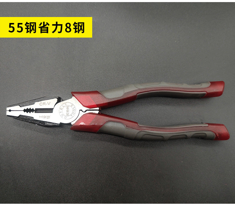 Pliers European Chrome Vanadium Steel Wire Pliers Source Factory Pvc Plastic Handle Tiger Pattern Vise 8inch Large Quantity Discount Pliers