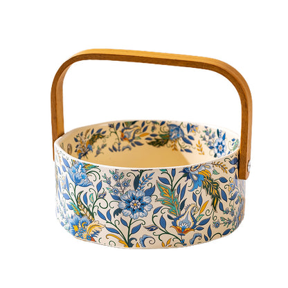 French Style Fruit Plate High-end Exquisite and High-value Fruit Plate Living Room Coffee Table Household Afternoon Tea Dim & Cam Plate Ceramic Basket