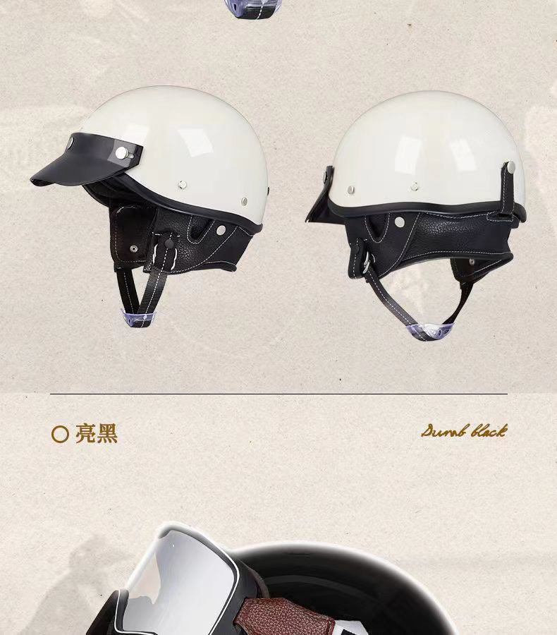 Retro Helmet Motorcycle Half Helmet 3C National Standard Summer Women's Men's Motorcycle Helmet Electric Vehicle Japanese Safety Helmet