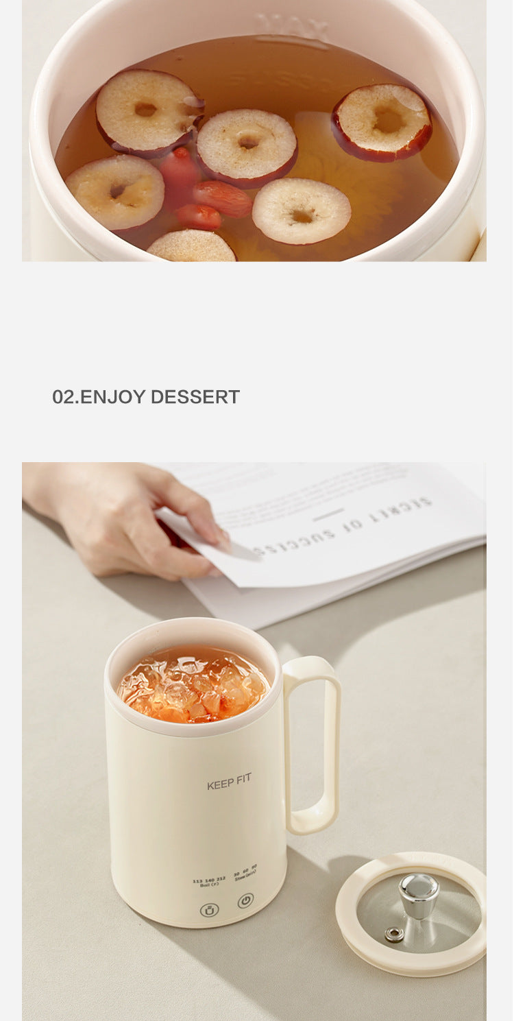 Portable Boiling Cup for Tea Mini Timing Electric Stew Kettle Electric Stew Health Cup Stew and Boiling Integrated Automatic Electric Boiling Cup
