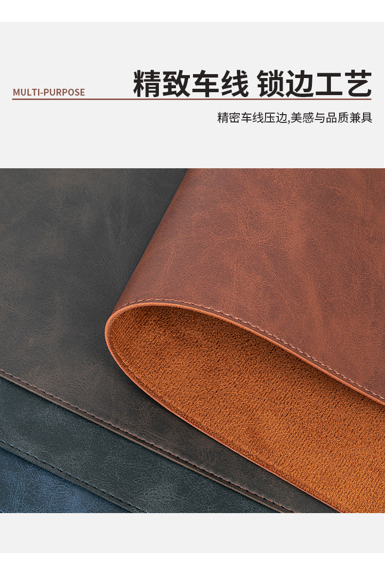 Skin-feeling Crazy Horse Leather Table Mat Leather Pattern Mouse Pad Custom Oversized Office Computer Mat Leather Learning Desk Mat