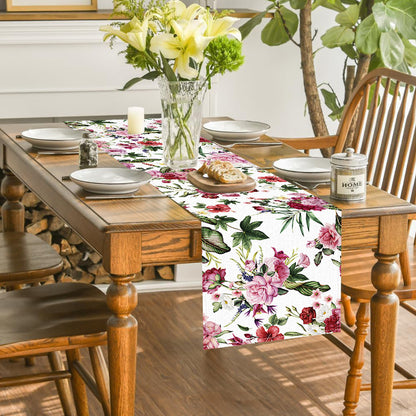 Spring and Summer Table Flags, Rose Red Flowers, Linen Tablecloths, Cross-Border Manufacturers, Direct Sales, Dining Table, Coffee Table Decoration, Insulation Pads Wholesale