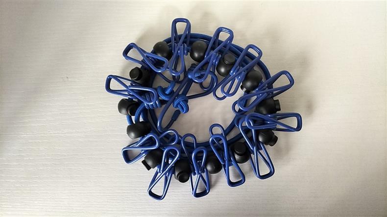 Creative Outdoor Elastic Windproof Clothesline with Positioning Buckle Korean Style Clothesline with Windproof Clip 12 Clips