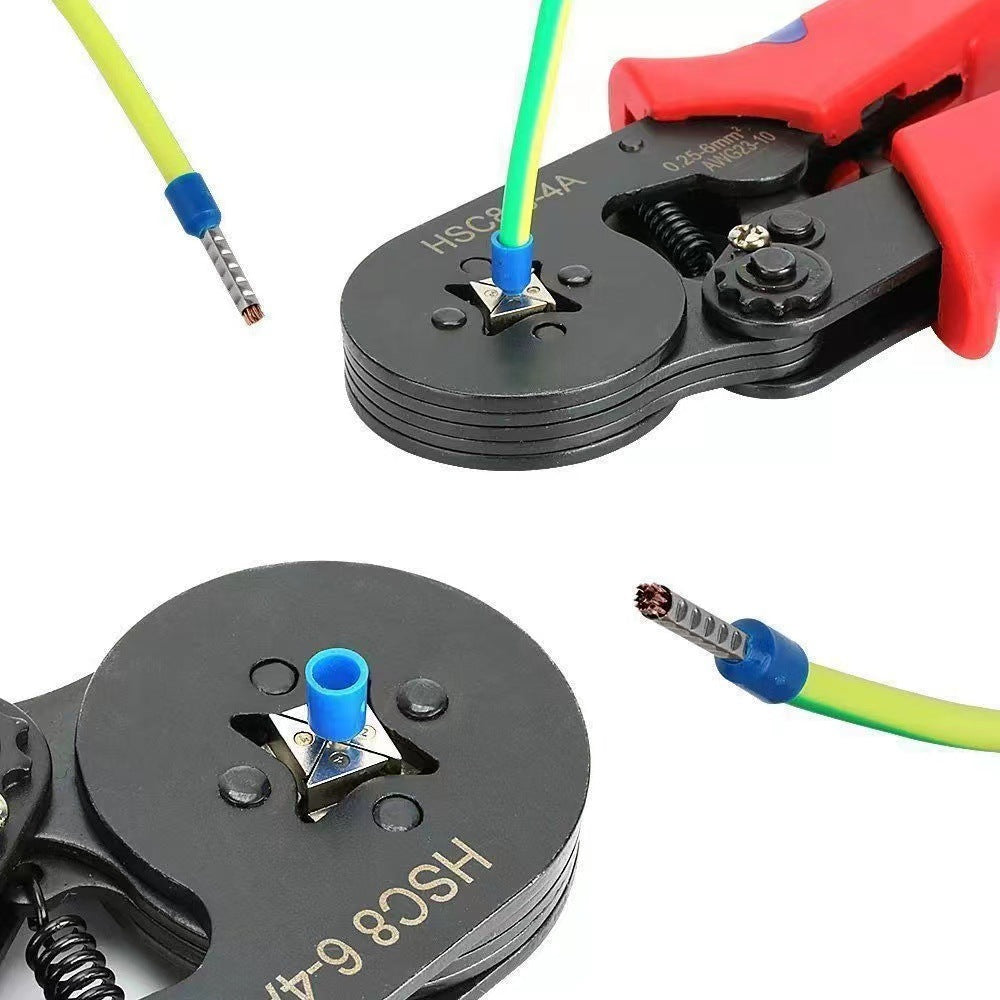 Quadrilateral Pliers Tube Type Pier Crimping Pliers Hsc8 6-4 Pin Type Terminal Crimping Cold-Pressed Terminal Crimping Pliers