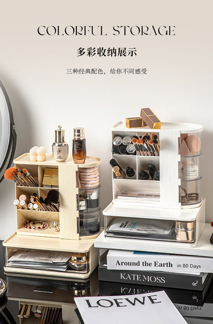 Makeup Brush Storage Box, Dressing Table, Large-Capacity Desktop, High-Looking Brush Pen Holder, Eye Shadow Brush, Eyebrow Pencil, Lipstick Shelf