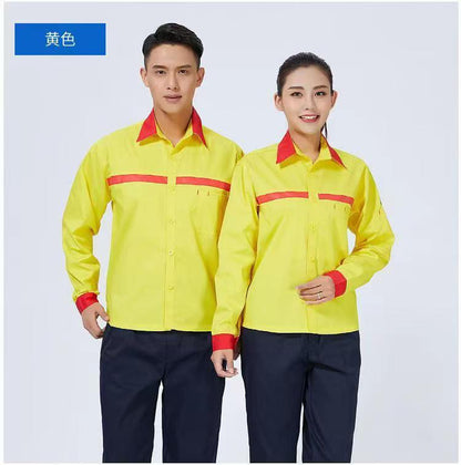 Workwear Suit for Men and Women, Anti-Static, Spring and Autumn Single-Layer Work Clothes, Long-Sleeved Professional Workwear for All Seasons