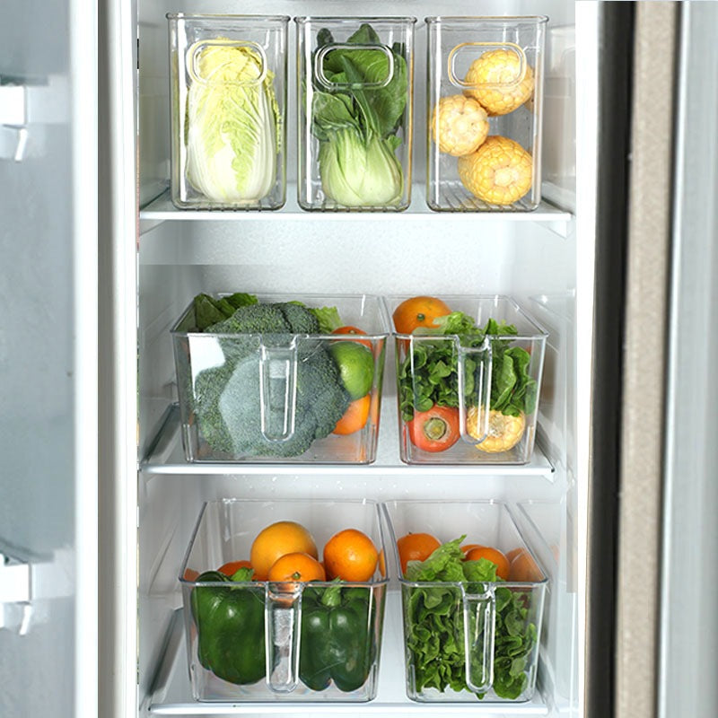 Multi-size Transparent Refrigerator Storage Box Snacks and Sundries Storage Box Cosmetic Finishing Multifunctional Transparent Superposable