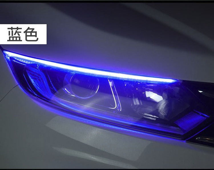 Source Spot Ultra-Thin Daytime Running Light Running Water Steering Light Strip Soft Silicone White Light Steering Yellow Light Start Scanning Model