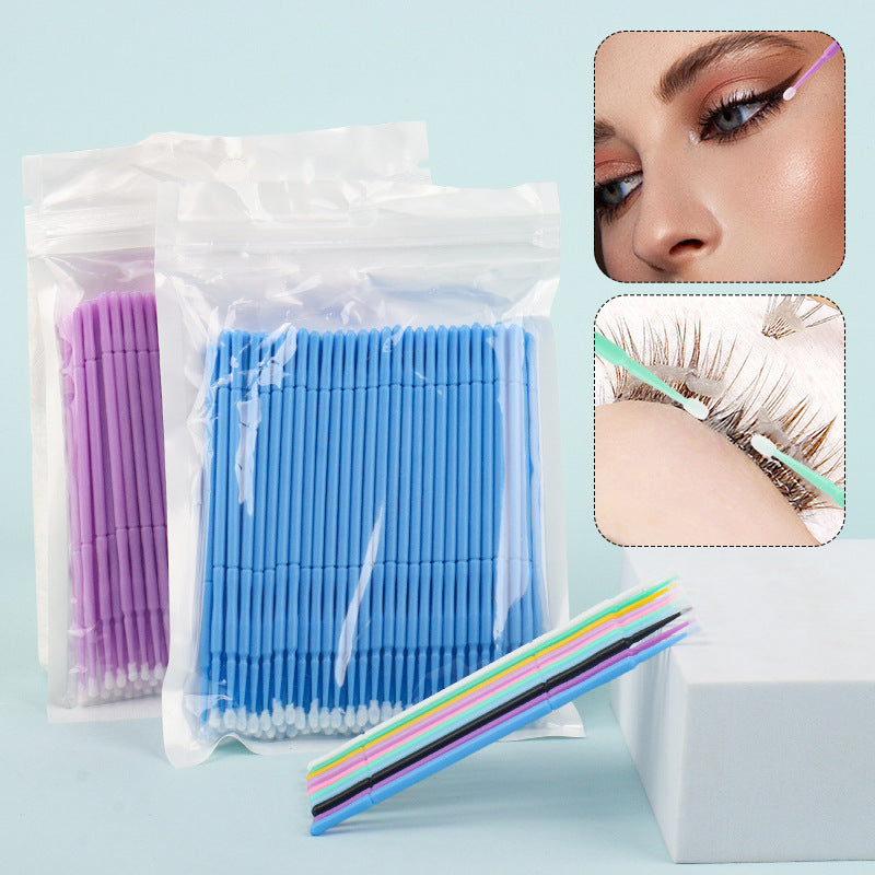 Wholesale Eyelash Extension Cotton Swabs, Disposable Small-Headed Eyelash Cleaning Cotton Sticks, Makeup Removal, Beauty Eyelash Micro Brushes