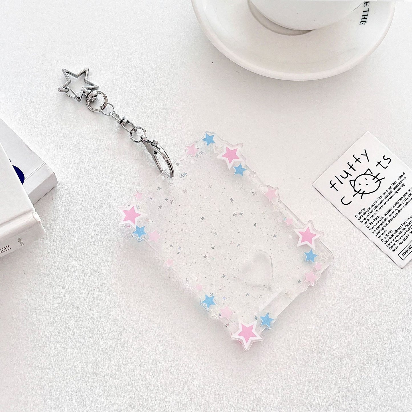 Original Glitter Star Version Card Holder Fan Small Card 3inch Acrylic Card Holder Small Card Polaroid Card Holder Gumei