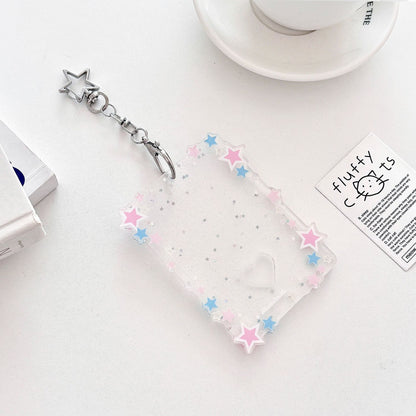 Original Glitter Star Version Card Holder Fan Small Card 3inch Acrylic Card Holder Small Card Polaroid Card Holder Gumei