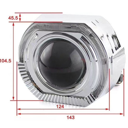 3.0 inch 2.5 inch lens decorative cover square angel eye integrated cover sports LED aperture hood by PDG ibma