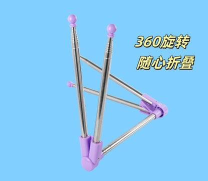 Portable Telescopic Folding Drying Rack Stainless Steel Telescopic Folding Hanger Household Bold Travel Clothes Bar