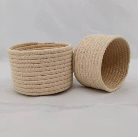 Small Cotton Rope Under-Bed Storage Box, Woven Under-Bed Storage Basket, Snack Basket, Home Storage Organizer