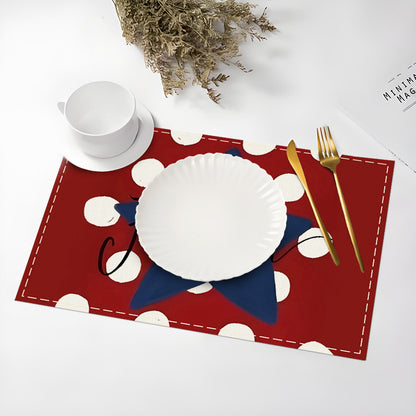 JIT Cross Border Independence Day Placemat Amazon New Linen Printed Placemat Star Flag Dining Table Decorative Placemat