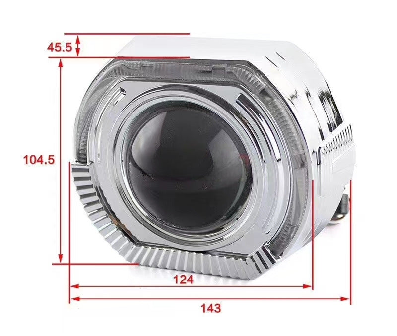 3.0 inch 2.5 inch lens decorative cover square angel eye integrated cover sports LED aperture hood