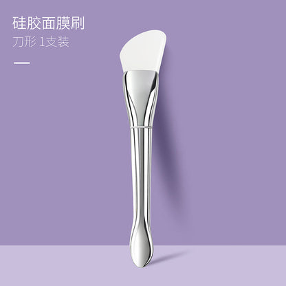 New Silver Rod silicone mask brush multifunctional beauty makeup brush ultra-thin flat head coating foundation brush mud film brush