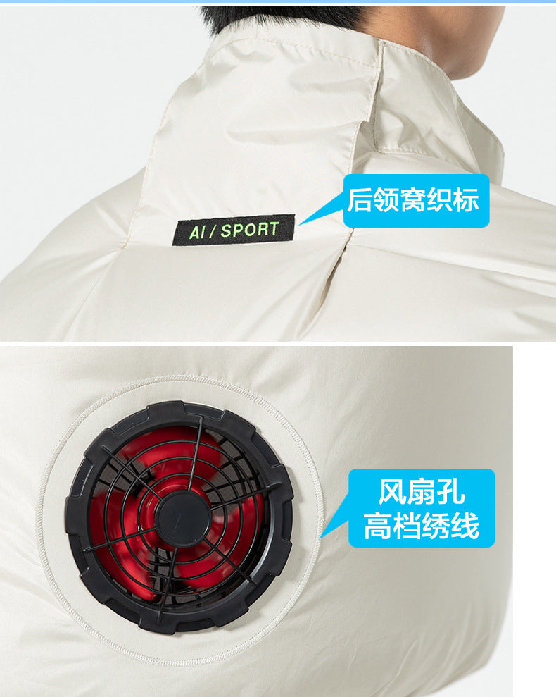 New sleeveless fan clothing air conditioning clothing summer outdoor heatstroke cooling clothes with fan Japan and South Korea cross-border wholesale