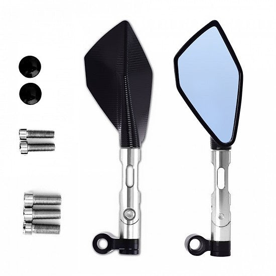 Universal motorcycle modified reflector electric vehicle aluminum alloy rearview mirror blue mirror