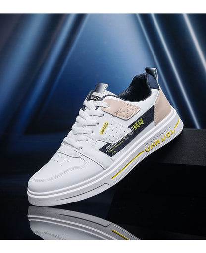 Men's Shoes Korean Style Trendy All-match Trendy Shoes Sports Winter 2023 New White Shoes Skate Shoes Waterproof Casual Leather Shoes