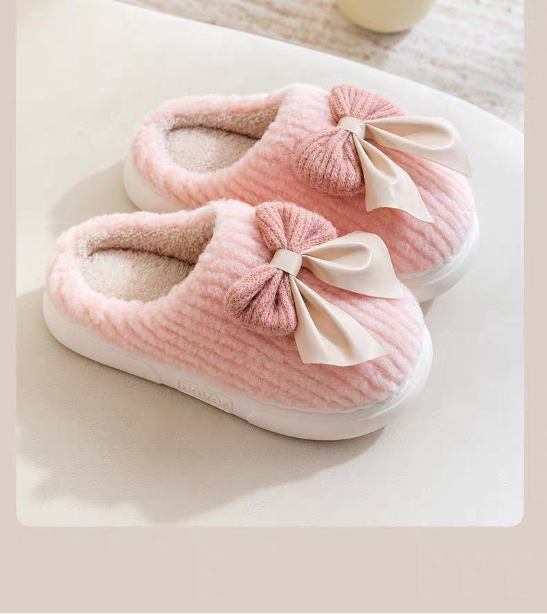 Cotton Slippers for Women in Autumn and Winter Home Non-Slip Thick-Soled Plush Indoor Home Slippers for Couples Plus Plush Slippers