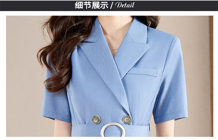 French Hepburn Style Small Black Dress High Sense High Cold Royal Sister Fried Street Small Fragrance Style Pleated Professional Suit dress Summer