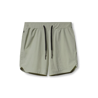 Crazy muscle men's shorts single layer woven quick-drying solid color running fitness sports casual American fifth pants