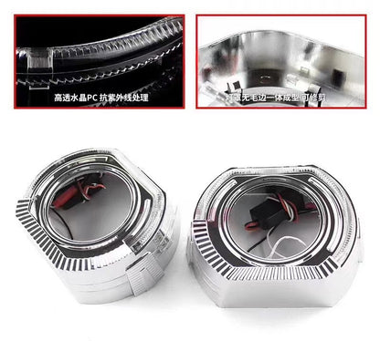 3.0 inch 2.5 inch lens decorative cover square angel eye integrated cover sports LED aperture hood
