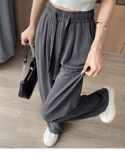 Breathable Anti-Mosquito Pants Yamamoto Pants Women's Thin High-Waist Casual Spring and Autumn Lazy Style Wide-Leg Pants Straight Pants