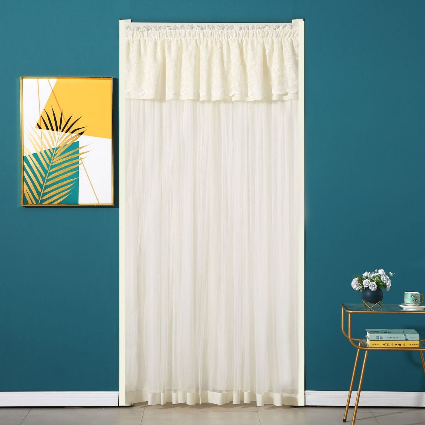 New Lace Anti-Mosquito Curtains, Door Curtains, Gauze Curtains, Entry Double-Layer Silent Bedroom Curtains, Fly-Proof Summer Curtains, Door Curtains