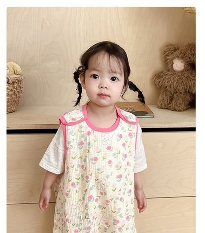 Baby Vest Sleeping Bag Summer Thin Gauze Pure Cotton Baby Kick-proof Sleeveless Children's Pajamas Air-conditioned Room Anti-cold