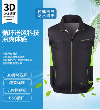 New sleeveless fan clothing air conditioning clothing summer outdoor heatstroke cooling clothes with fan Japan and South Korea cross-border wholesale