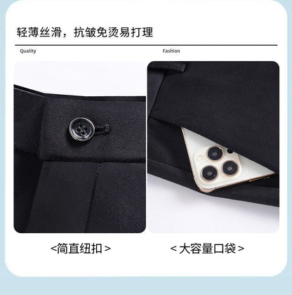 Live popular Tiger head summer thin men's casual pants men's straight business dad suit pants men's stretch long pants