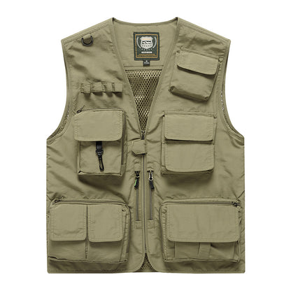 Four Seasons Photography Tooling Multi-Pocket Quick-Dry Vest Safety Waistcoat Logo Printing Men's and Women's Wear