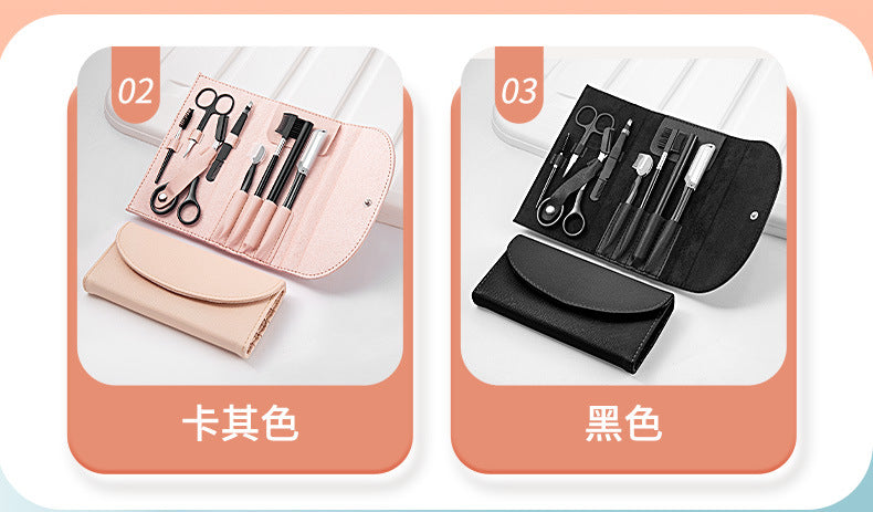 Eyebrow trimming 8 piece set beauty scissors eyebrow trimming suit beauty makeup multifunctional eyebrow clip eyebrow scissors full suit factory in stock wholesale