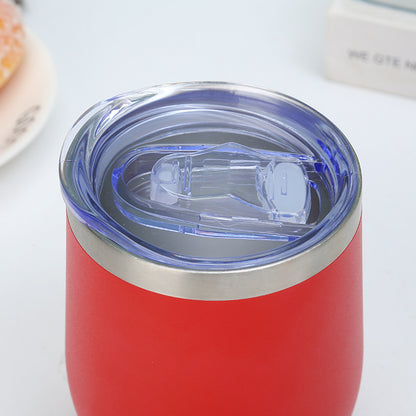 304 Stainless Steel Eggshell Cup Portable Cross-Border U-Shaped Wine Thermos Cup 12oz Cup American Style Wholesale Aviation Cup