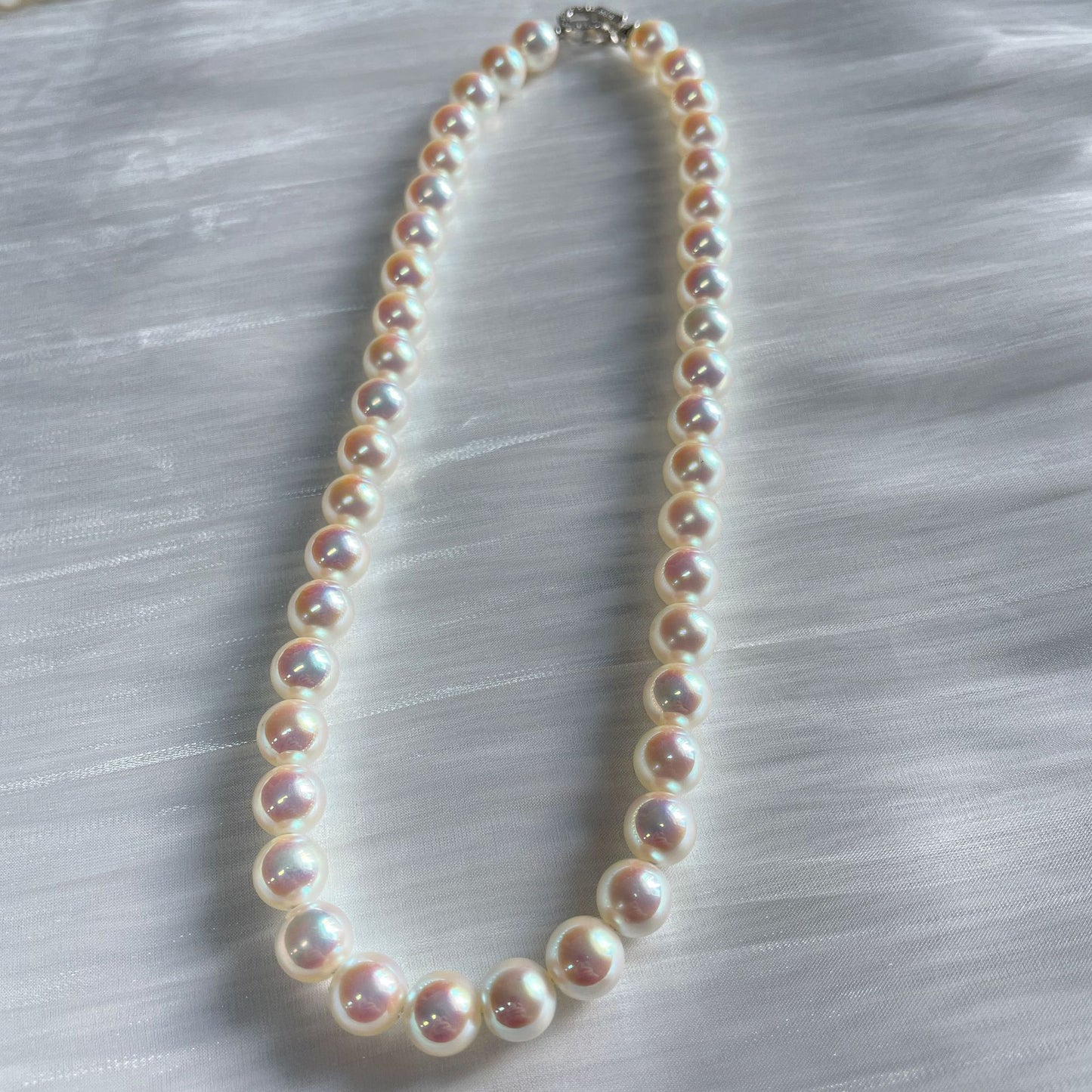 Polar Aurora Mirror Akoya Pearl Necklace Horseshoe Buckle Faux Mabel-like Powder Light Tien Female Clavicle Chain