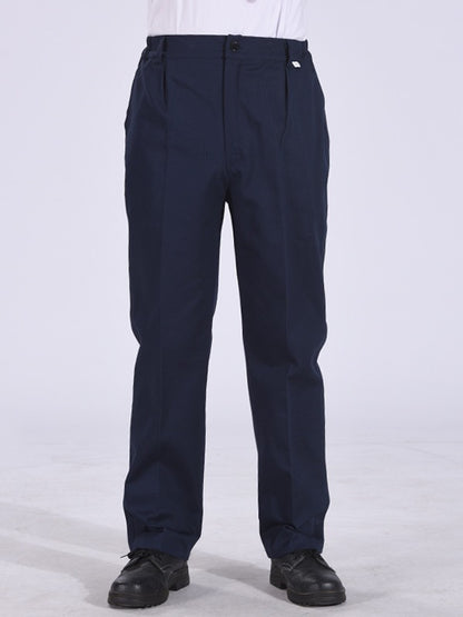 Autumn and Winter Pure Cotton Work Pants for Men, Wear-Resistant Welding Workwear, Blue Construction Site Workshop Handling Work Clothes Pants