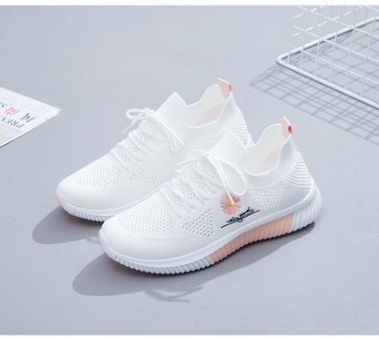 Mesh Shoes Women's Shoes 2023 New Autumn Breathable sneaker Women's Mesh Casual White Shoes Casual Slip-on