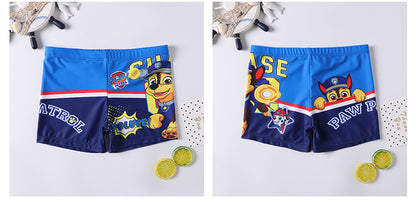 Children's Swim Trunks Boys Swimsuit Small, Medium and Large Children's Cartoon Printed Baby's Flat-Corner Swim Trunks Quick-drying Cross-border New