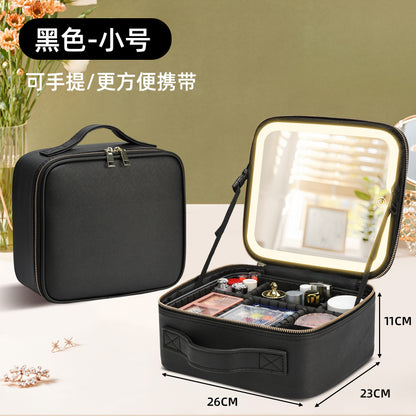 Makeup Case with Light and Mirror, Led Makeup Bag, Large Capacity Makeup Box, Storage Box, Storage Bag, Multifunctional