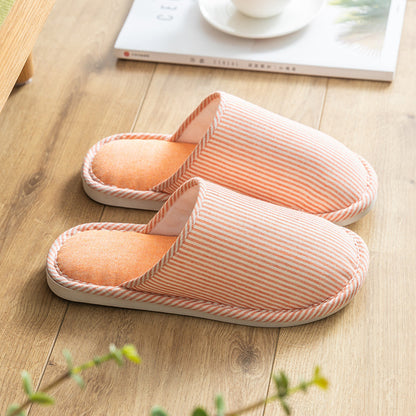 Spring and Autumn Cotton Slippers for Women, All Seasons, Winter, Indoor Home Use, Cotton and Linen Non-Slip Home Couple Wholesale Hemp Slippers for Men