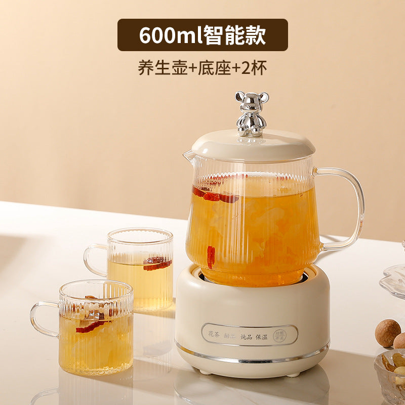 Health Pot Household Multifunctional Full Glass Tea Maker Kettle Small Office Flower Tea Pot Electric Cup Gift