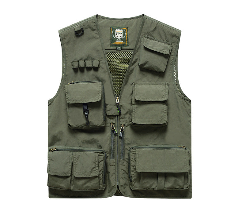 Four Seasons Photography Tooling Multi-Pocket Quick-Dry Vest Safety Waistcoat Logo Printing Men's and Women's Wear