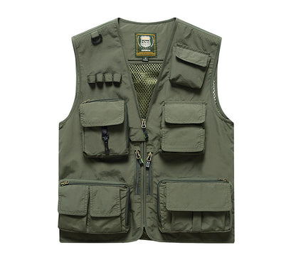 Four Seasons Photography Tooling Multi-Pocket Quick-Dry Vest Safety Waistcoat Logo Printing Men's and Women's Wear