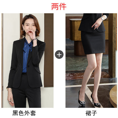 2023 autumn and winter professional style suit female manager professional attire temperament goddess fan sense suit suit pink small suit